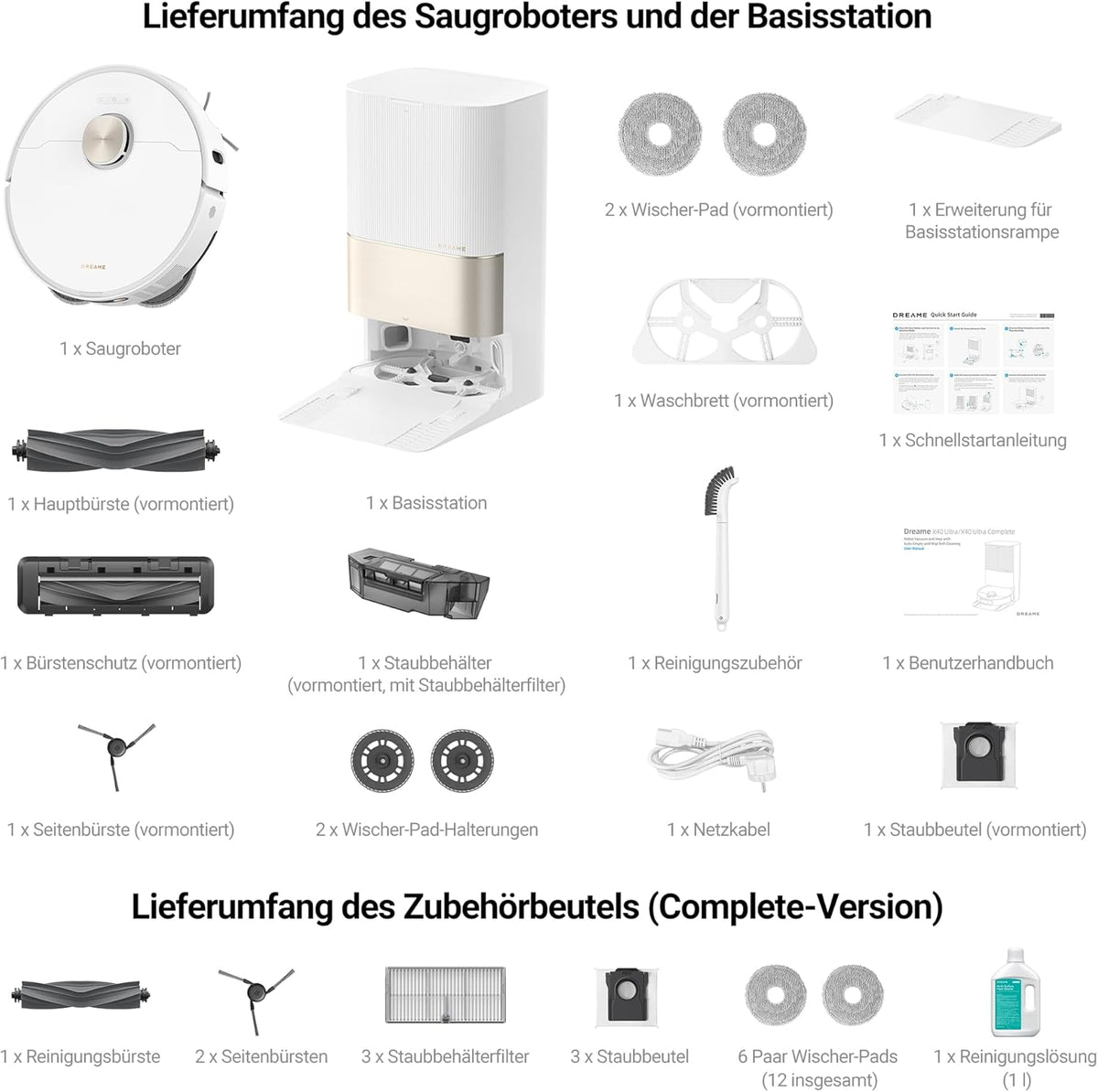 Dreame X40 Ultra Robot Vacuum with Mop, 12,000Pa, Self-Cleaning & Auto Emptyf