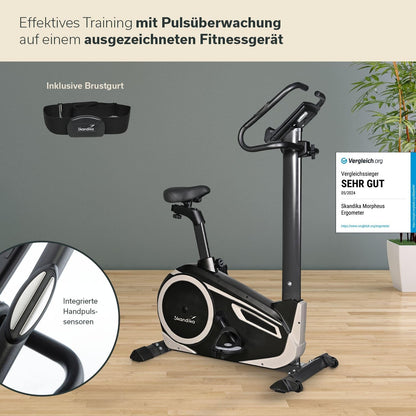 Skandika Morpheus: Ergometer mit App‑Steuerung, Pulsgurt und Tablethalterl