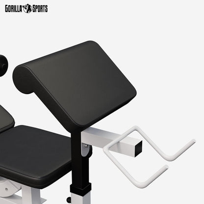 Gorilla Sports Hantelbank mit Gewichten, 170 cm Stange und Hantelsetl