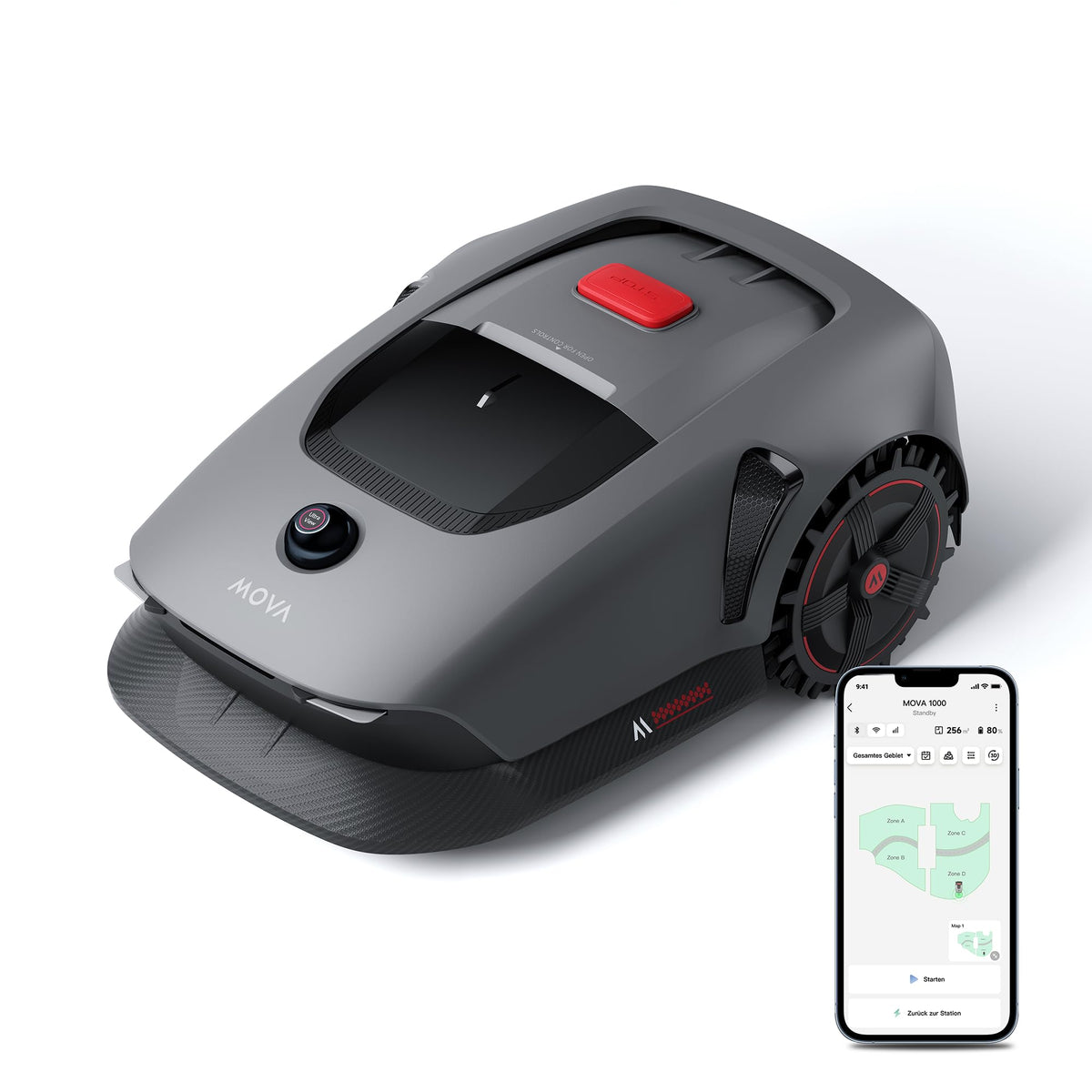 MOVA 600 Kit, Rasenmäher Roboter mit 81x Ersatzmesser,3D-LiDAR kabellose Einrichtung & genaue Kartierung bis 600 m², Smarte Hindernisvermeidung, App-Steuerung, U-förmiges Schneiden