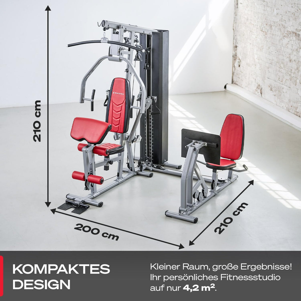 Sportstech HGX300: Multifunktions-Kraftstation mit Beinpresse, Stepper & Powertowerl