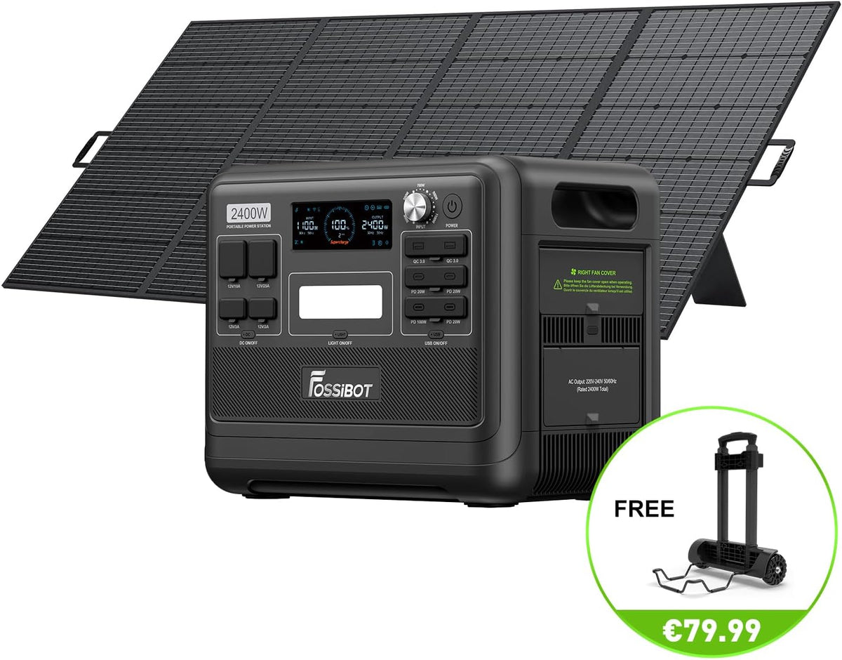 FOSSiBOT F2400 Solargenerator 2048Wh, 400W Solar, 2400W AC, Schnellladungf
