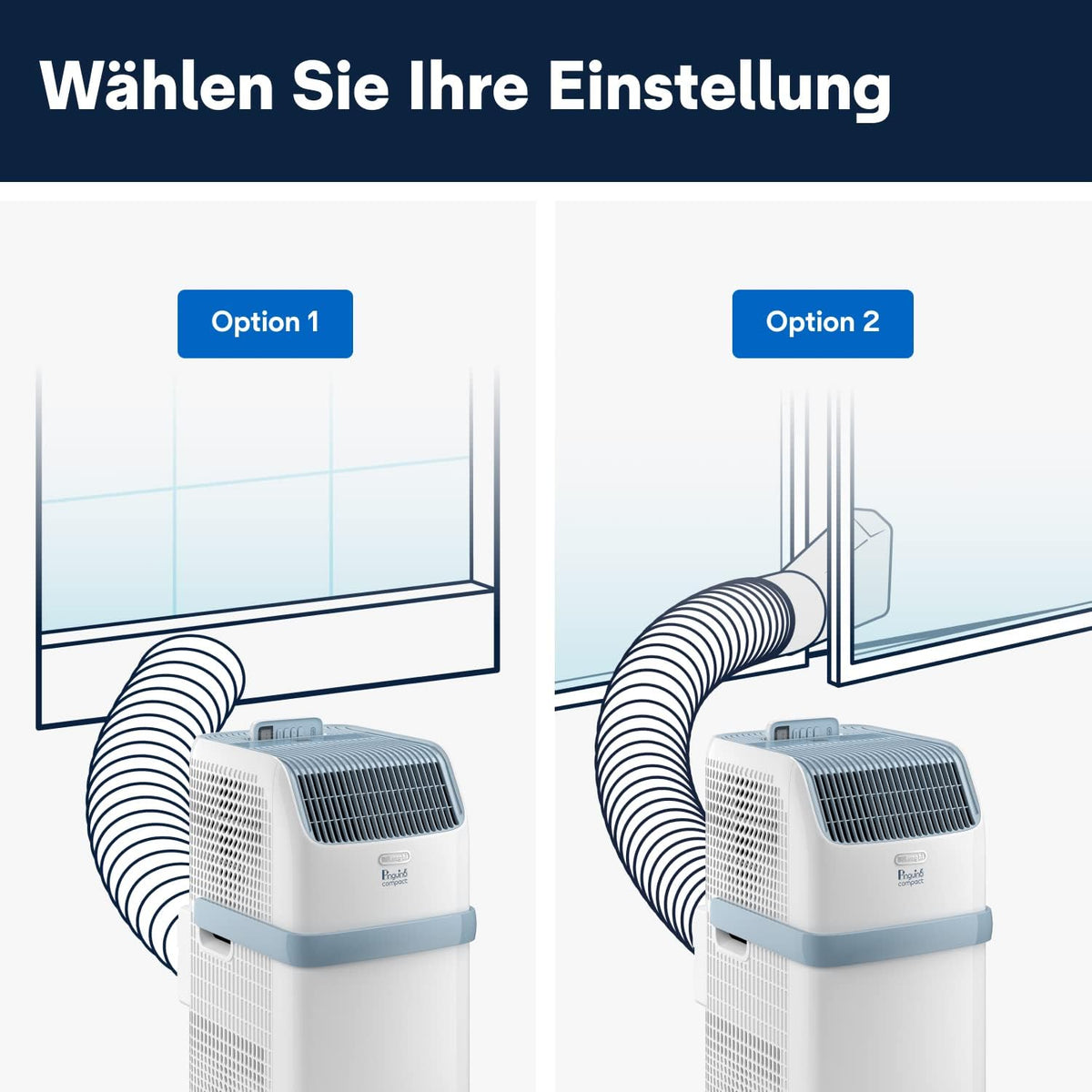 De'Longhi Pinguino Kompakt Mobiles Klimagerät 8.300 BTU/h Entfeuchtung Timer Ad