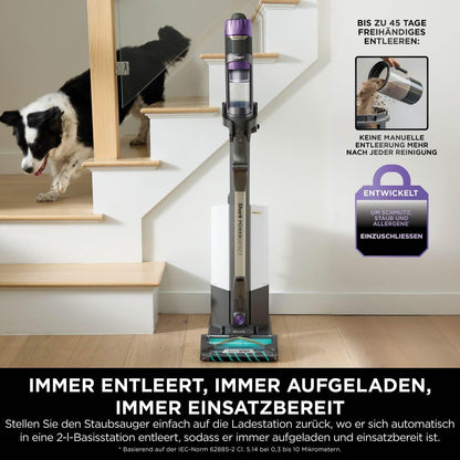 Shark PowerDetect Akku-Staubsauger: Auto-Entleerung, DuoClean Detect, Anti-Hair Wrap, Geruchsschutz, Graud