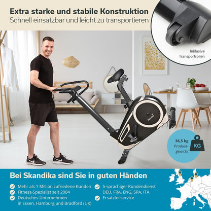 Skandika Morpheus: Ergometer mit App‑Steuerung, Pulsgurt und Tablethalterl
