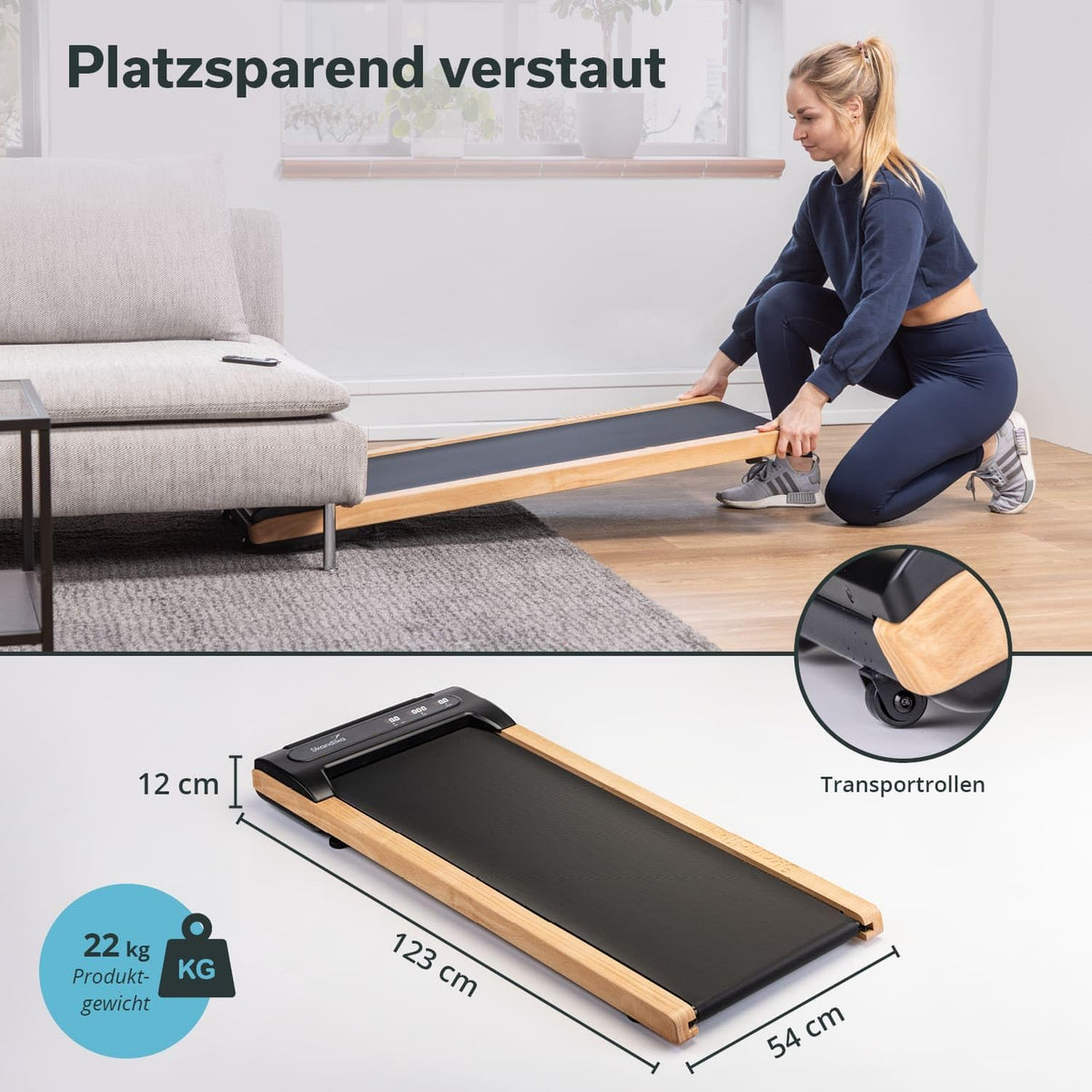 Skandika Nordik Walking Pad: Laufband für Home Fitness & Büro, mit Steigungl