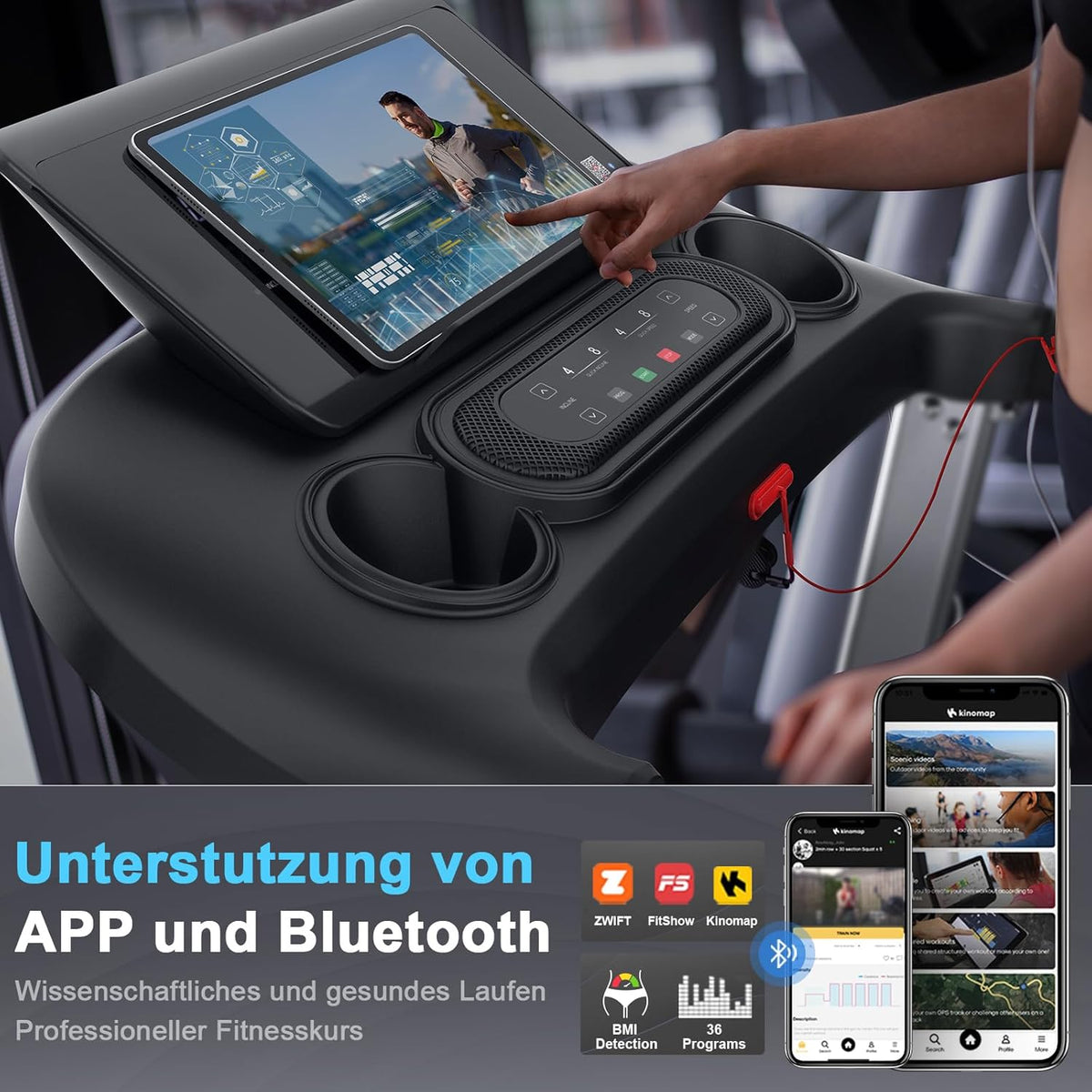 Kitopa Laufband: Hochgeschwindig, 7 PS, große Lauffläche, klappbarl