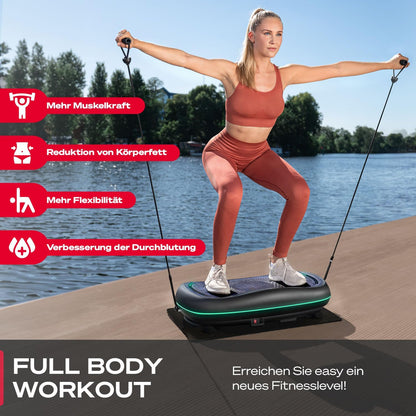 Sportstech 4D Vibrationsplatte: Smart LED, Bluetooth, Fitness & Yogal