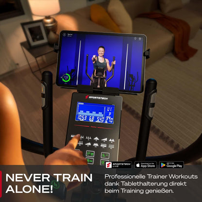 Sportstech CX2: Crosstrainer mit App, 27 kg Schwungmasse & Generatorl