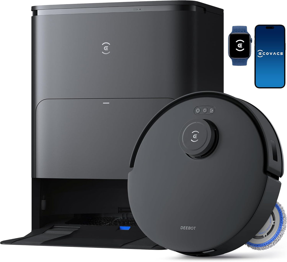 Deebot T30S Pro, 11,000Pa, Heißwasser-Wischung, ZeroTangle, TruEdge™, KI-Navigationf