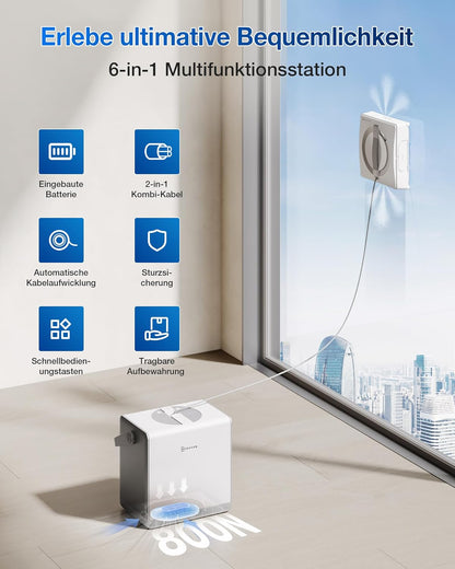 ECOVACS WINBOT W2 PRO Omni Intelligenter Fensterputzroboter mit 6-in-1 Station, Sprühdüsend