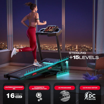 Sportstech F31s: Profi-Laufband, 4,5 PS, 16 km/h, Bluetooth & Appl