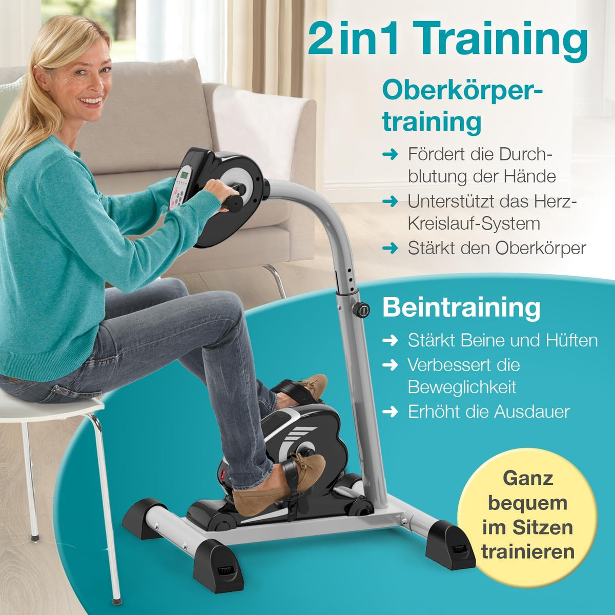 maxVitalis 2-in-1: Arm- und Beintrainer mit Motorunterstützungl