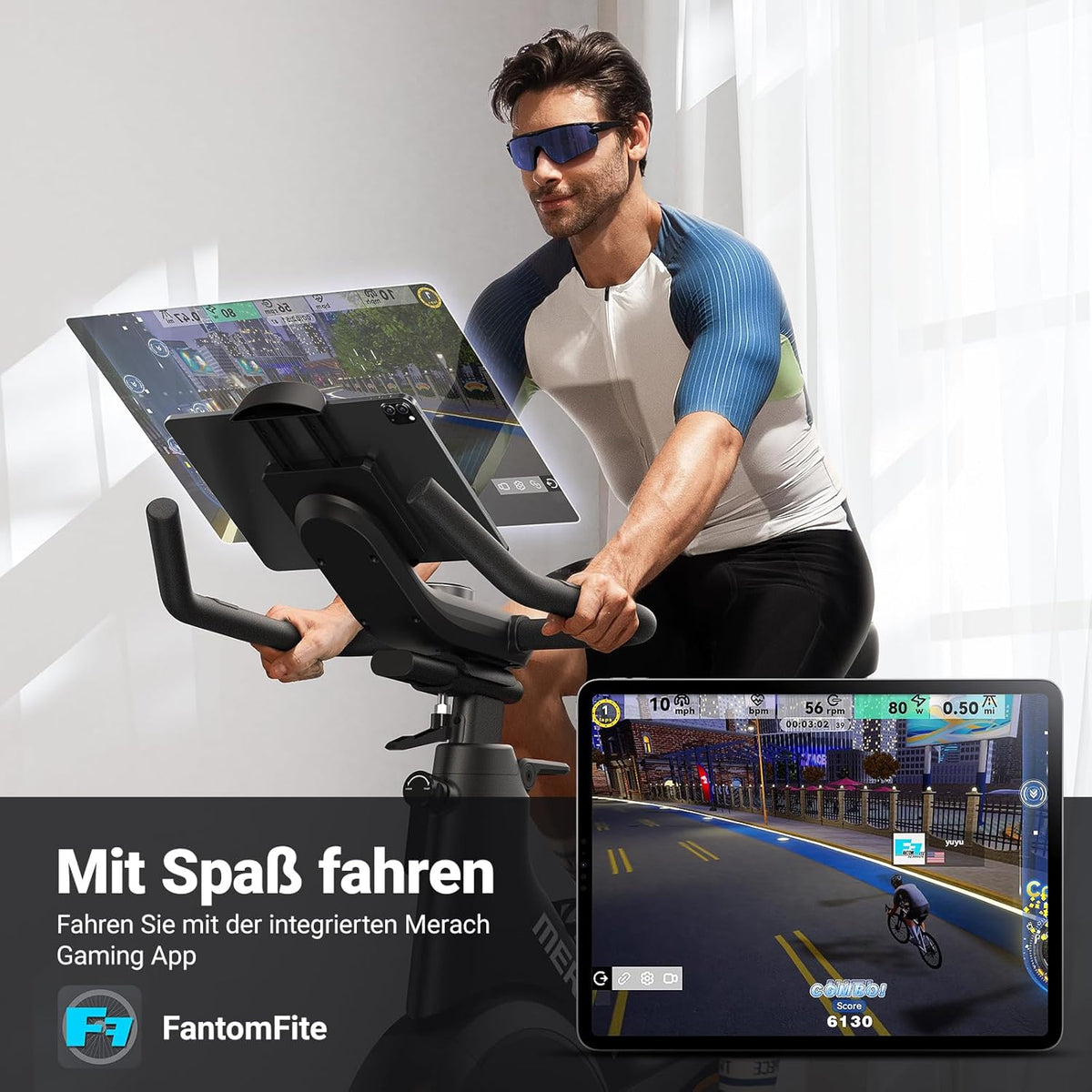 MERACH Heimtrainer: Leises Magnetrad mit App-Steuerungl