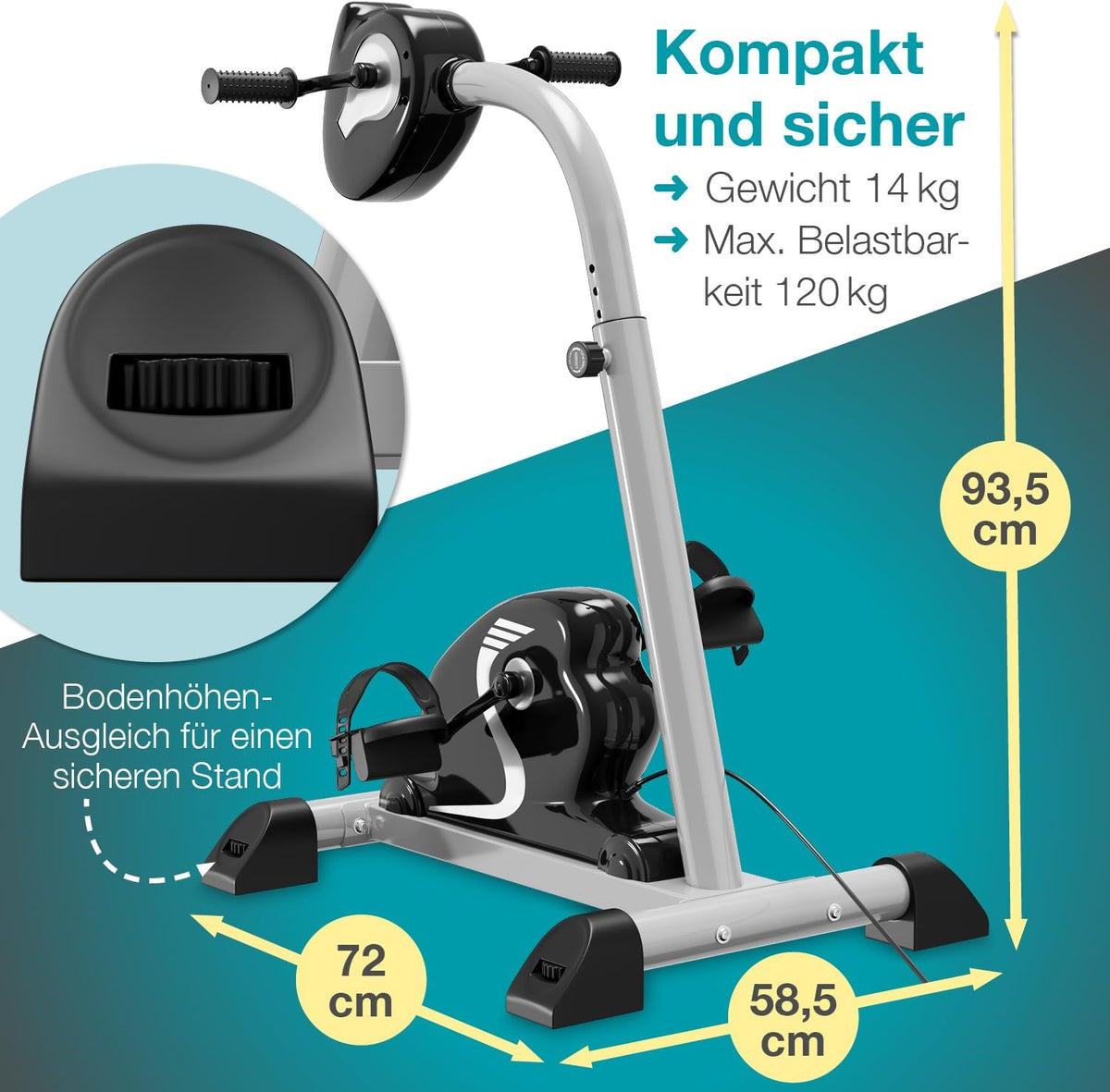 maxVitalis 2-in-1: Arm- und Beintrainer mit Motorunterstützungl