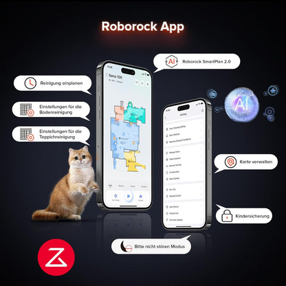 roborock Saros 10R Saugroboter mit Wischfunktion, ultraflach, StarSight 2.0, Zero-Tangle, Multifunktions-Dockd
