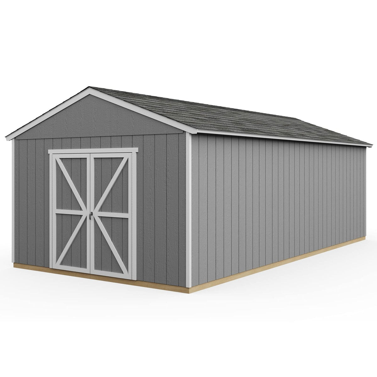 Handy Home Products Astoria 12×24 Do-It-Yourself Wooden Storage Shed Brown Without Floor