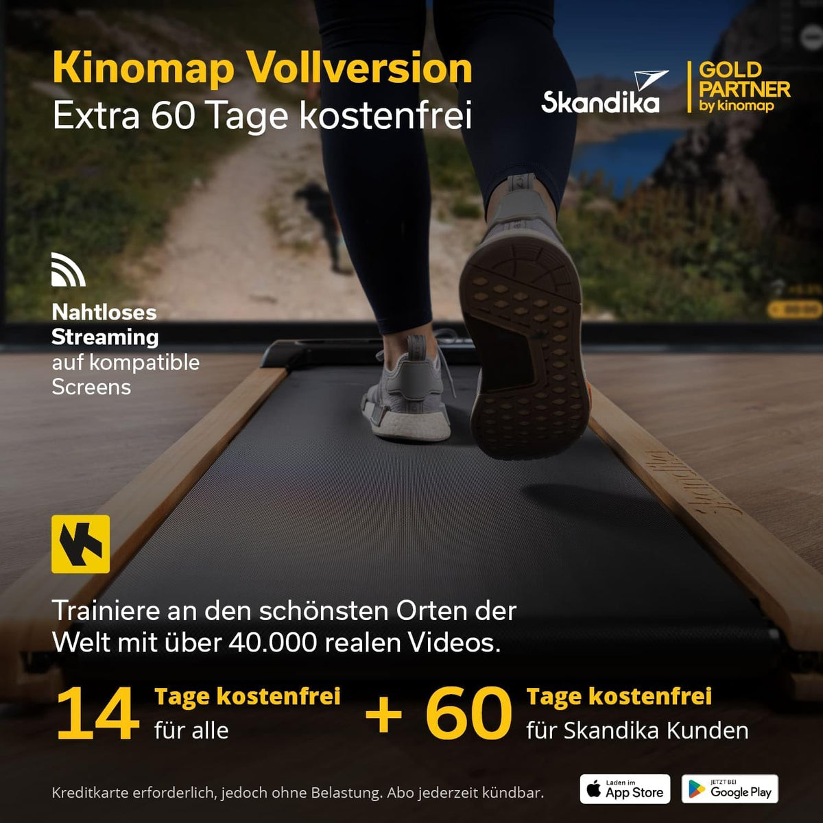 Skandika Nordik Walking Pad: Laufband für Home Fitness & Büro, mit Steigungl