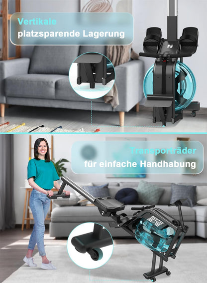 NEEZEE Wasserrudergerät: Bluetooth-Monitor, Tablet-Halterung, 150 kg Kapazitätl