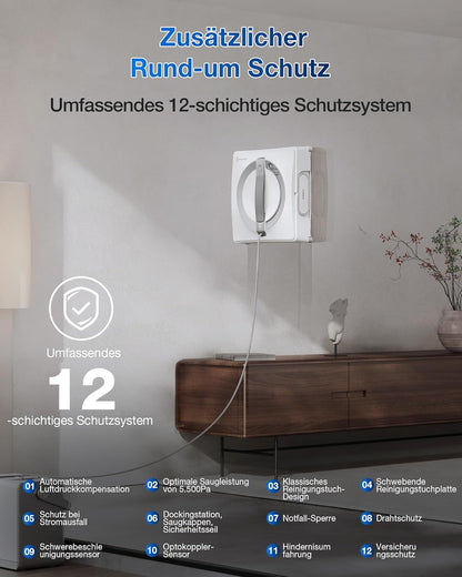 ECOVACS WINBOT W2 PRO Omni Intelligenter Fensterputzroboter mit 6-in-1 Station, Sprühdüsend