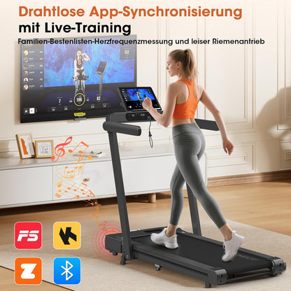 VANNECT Faltbares Laufband: Walking Pad mit Steigung für Zuhausel