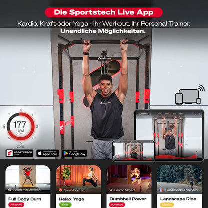 Sportstech HGX200: Multifunktions-Kraftstation mit Stepper, Beinpresse & Powertowerl