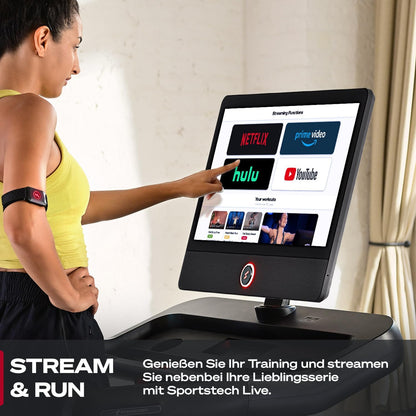 Sportstech sTread Pro: Klappbares Laufband, 20 km/h, 15% Steigung, mit Appl