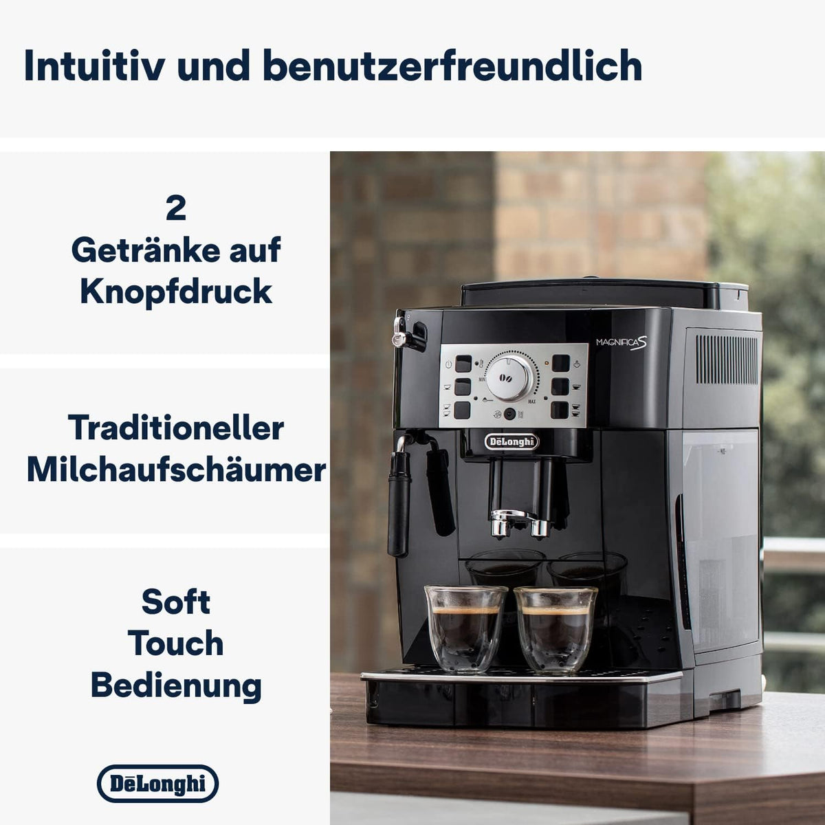 De'Longhi Magnifica S ECAM 22.110.B: Voller Kaffeegenuss auf Knopfdruck mit Milchschaum-Düsed