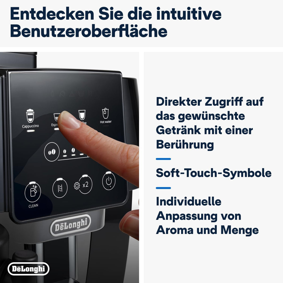De'Longhi Magnifica Start ECAM222.60.BG Kaffeevollautomat, LatteCrema Milchsystem, Soft-Touch Bedienfeld, x2-Funktiond