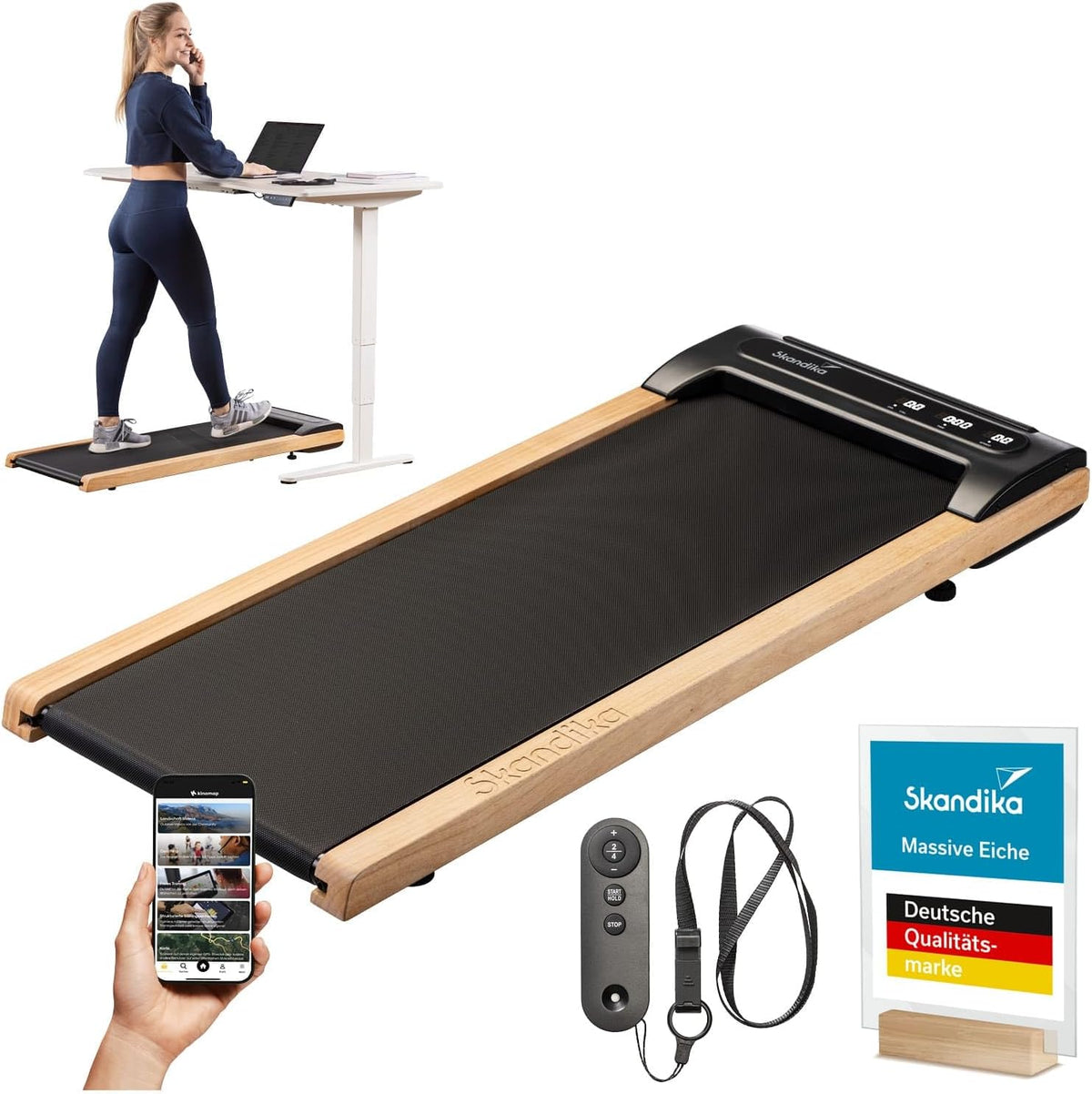 Skandika Nordik Walking Pad: Laufband für Home Fitness & Büro, mit Steigungl