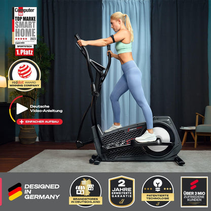 Sportstech CX2: Crosstrainer mit App, 27 kg Schwungmasse & Generatorl