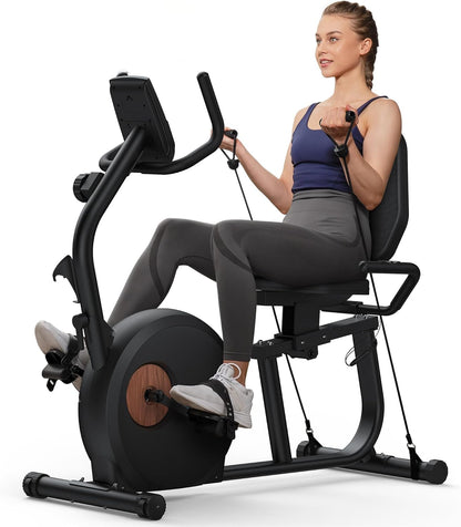 MERACH Liegeergometer: Heimtrainer mit Bluetooth und verstellbarer Rückenlehnel