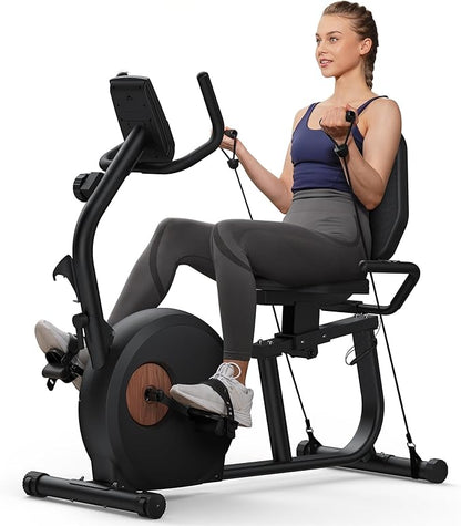 MERACH Liegeergometer: Heimtrainer mit Bluetooth und verstellbarer Rückenlehnel