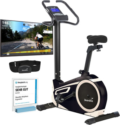 Skandika Morpheus: Ergometer mit App‑Steuerung, Pulsgurt und Tablethalterl