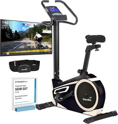 Skandika Morpheus: Ergometer mit App‑Steuerung, Pulsgurt und Tablethalterl