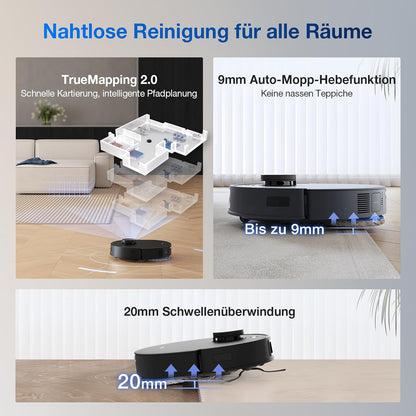 Deebot T30S Pro, 11,000Pa, Heißwasser-Wischung, ZeroTangle, TruEdge™, KI-Navigationf