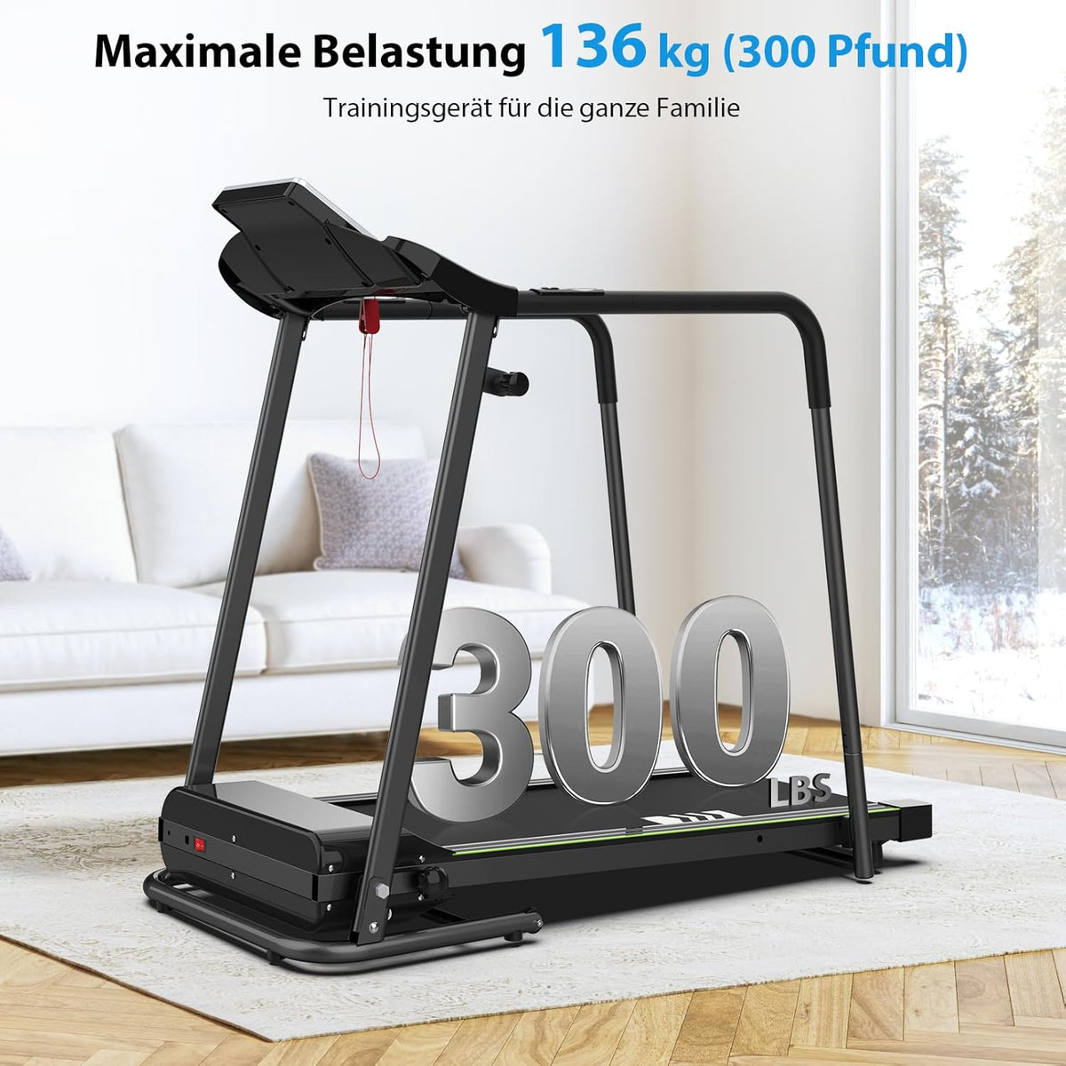 CIIHI Senioren Laufband: Heimtrainer mit extra langen Handläufen für Seniorenl