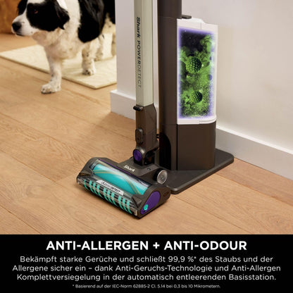Shark PowerDetect Akku-Staubsauger: Auto-Entleerung, DuoClean Detect, Anti-Hair Wrap, Geruchsschutz, Graud
