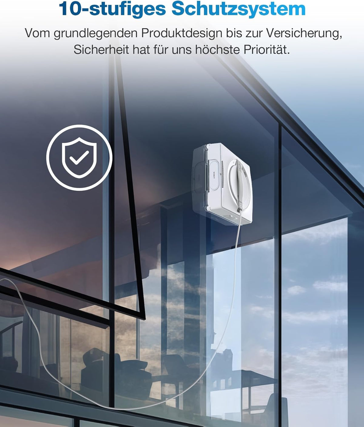 ECOVACS WINBOT W2 Intelligenter Fensterputzroboter mit Dreifachdüsen & 10-Stufen-Schutzd