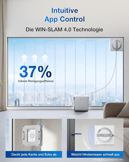 ECOVACS WINBOT W2 PRO Omni Intelligenter Fensterputzroboter mit 6-in-1 Station, Sprühdüsend