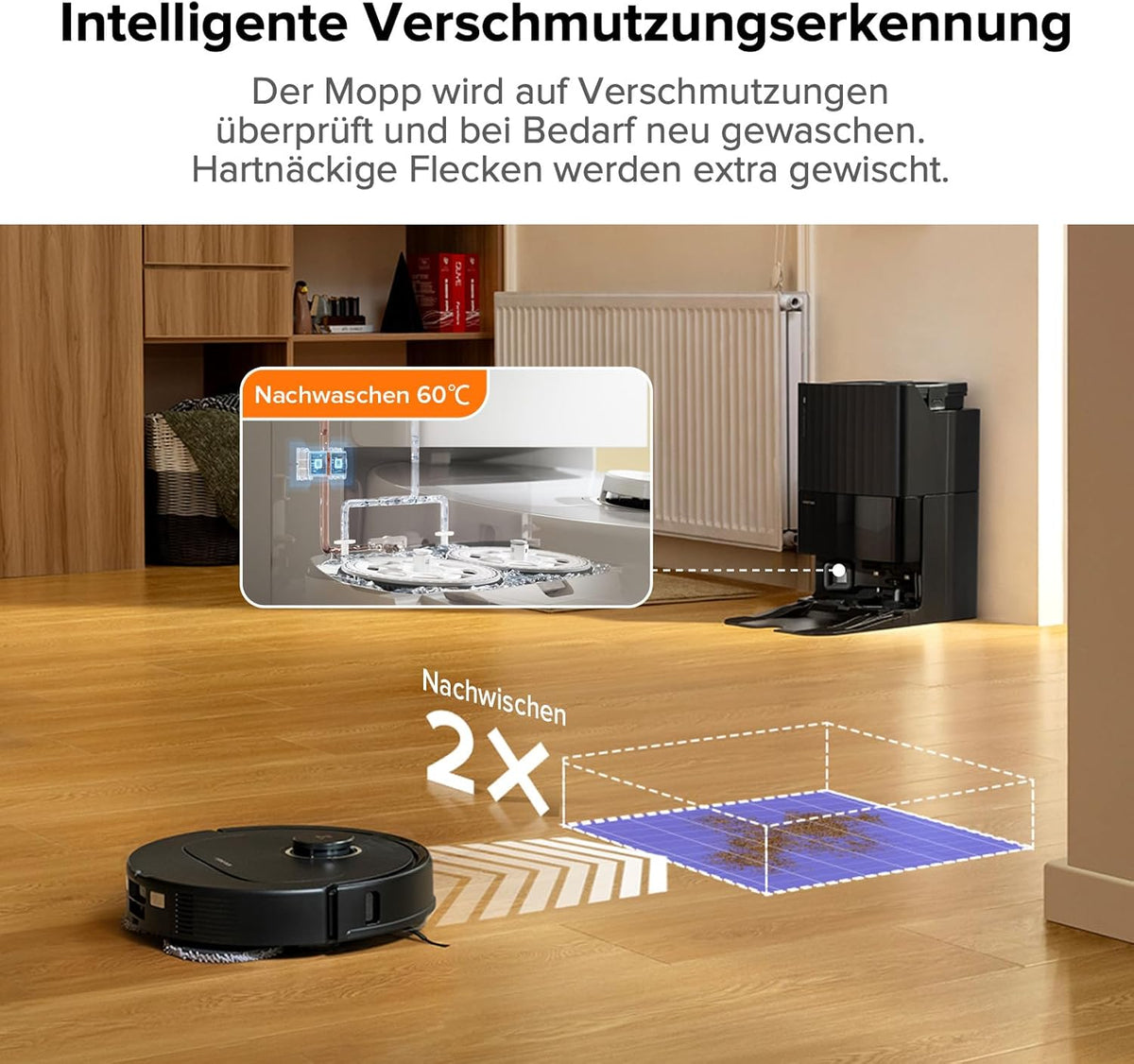 Roborock Qrevo Pro Set, 7000 Pa, FlexiArm™, 60 °C Moppreinigungf