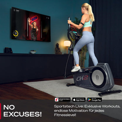 Sportstech CX2: Crosstrainer mit App, 27 kg Schwungmasse & Generatorl