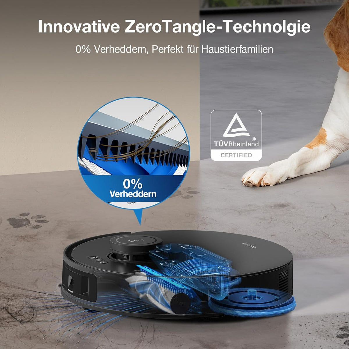 Deebot T30S Pro, 11,000Pa, Heißwasser-Wischung, ZeroTangle, TruEdge™, KI-Navigationf