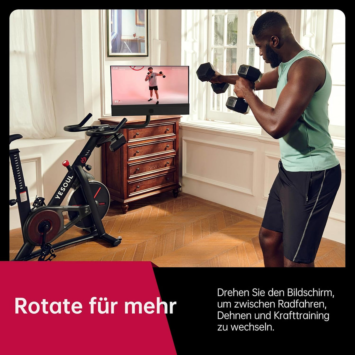 YESOUL G1M Plus: Leises Indoor‑Bike mit 21,5″ FHD‑Displayl