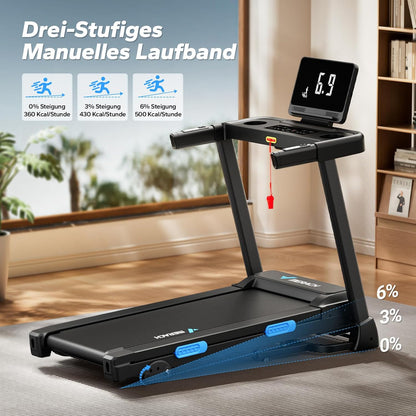 MERACH Klappbares Laufband: 2,5 PS, Steigung, 0,8–12 km/h für Zuhausel