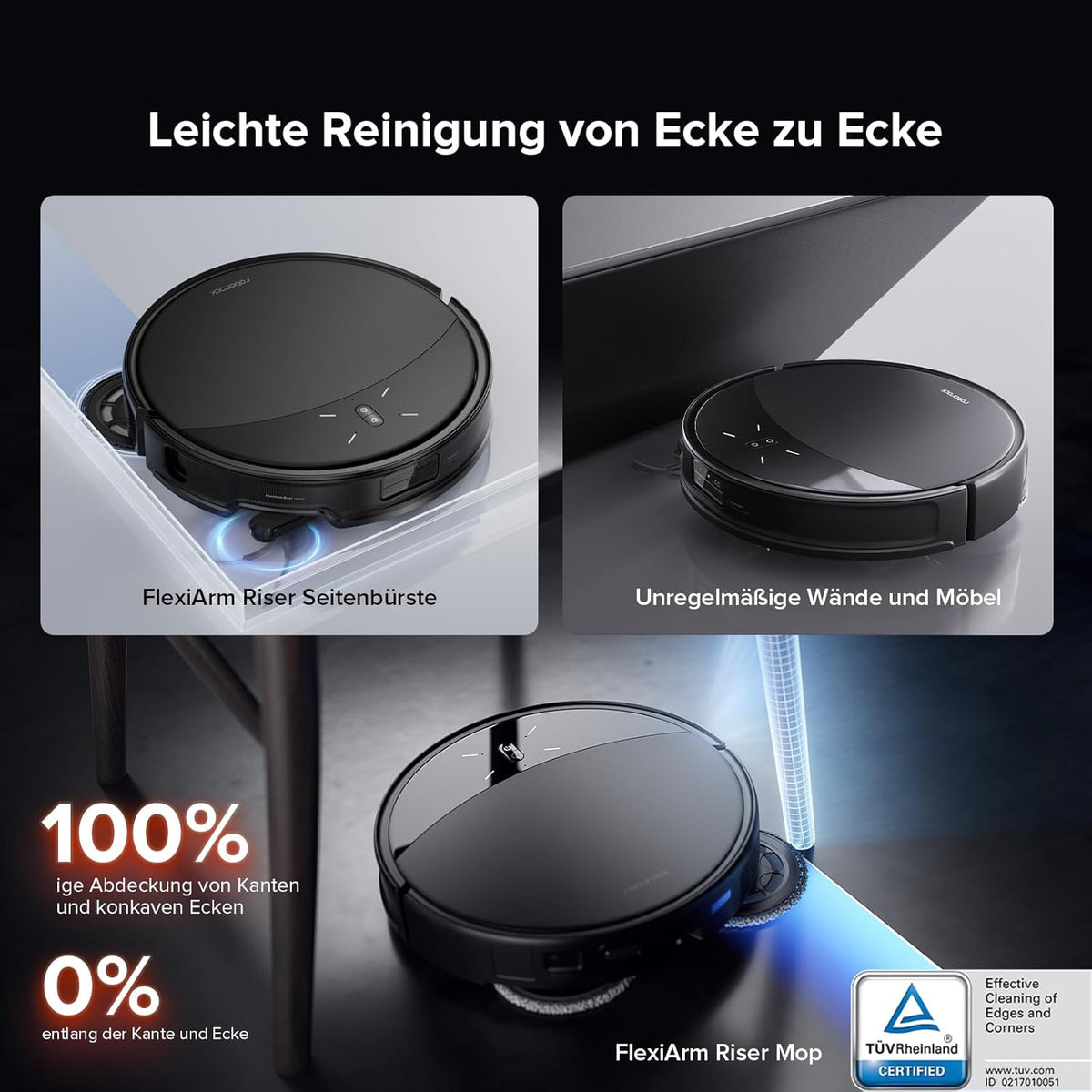 roborock Saros 10R Saugroboter mit Wischfunktion, ultraflach, StarSight 2.0, Zero-Tangle, Multifunktions-Dockd