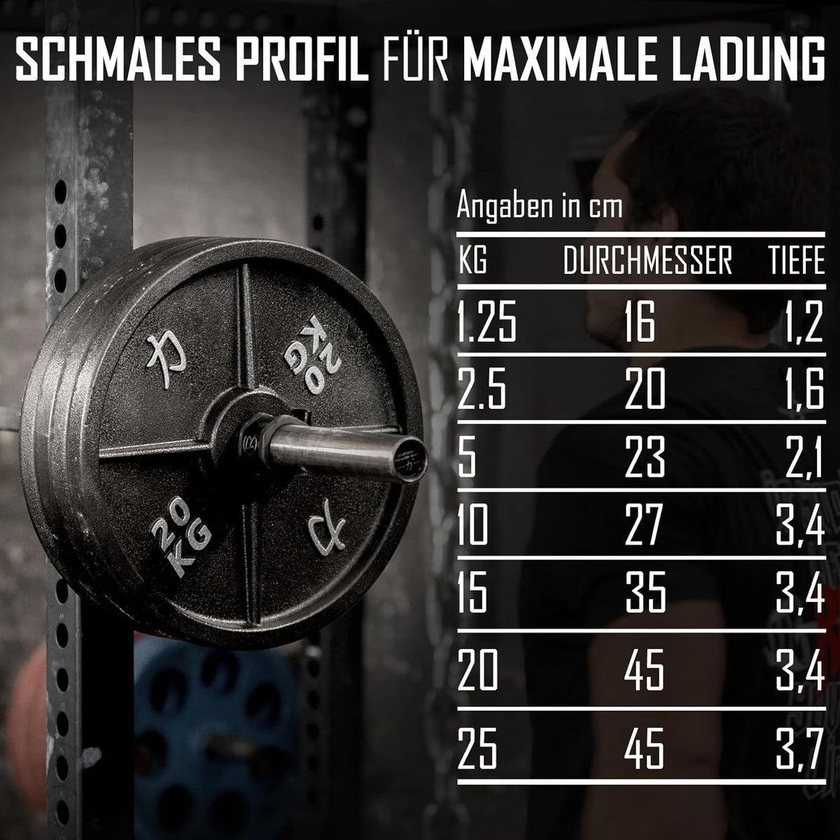 Strength Shop Gusseisen Hantelscheiben: Robuste 50mm Gewichtsscheiben für Langhantell