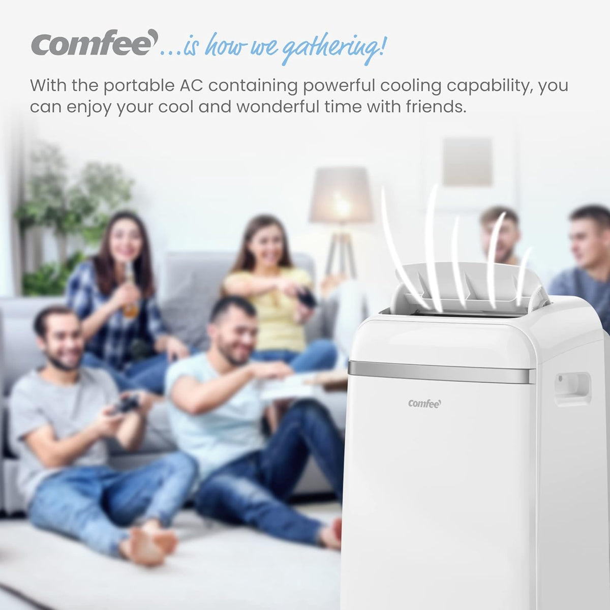 Comfee Mobiles Klimagerät Pro 10000 BTU 3-in-1: Effiziente Raumkühlung, Entfeuchtung, Ventilationd