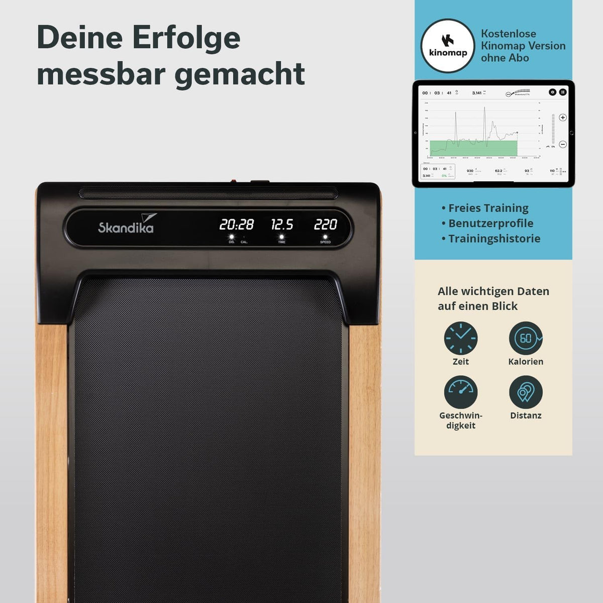 Skandika Nordik Walking Pad: Laufband für Home Fitness & Büro, mit Steigungl