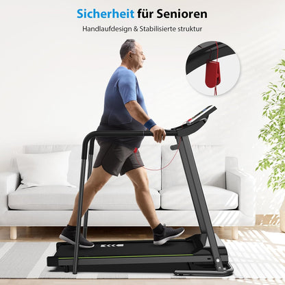 CIIHI Senioren Laufband: Heimtrainer mit extra langen Handläufen für Seniorenl